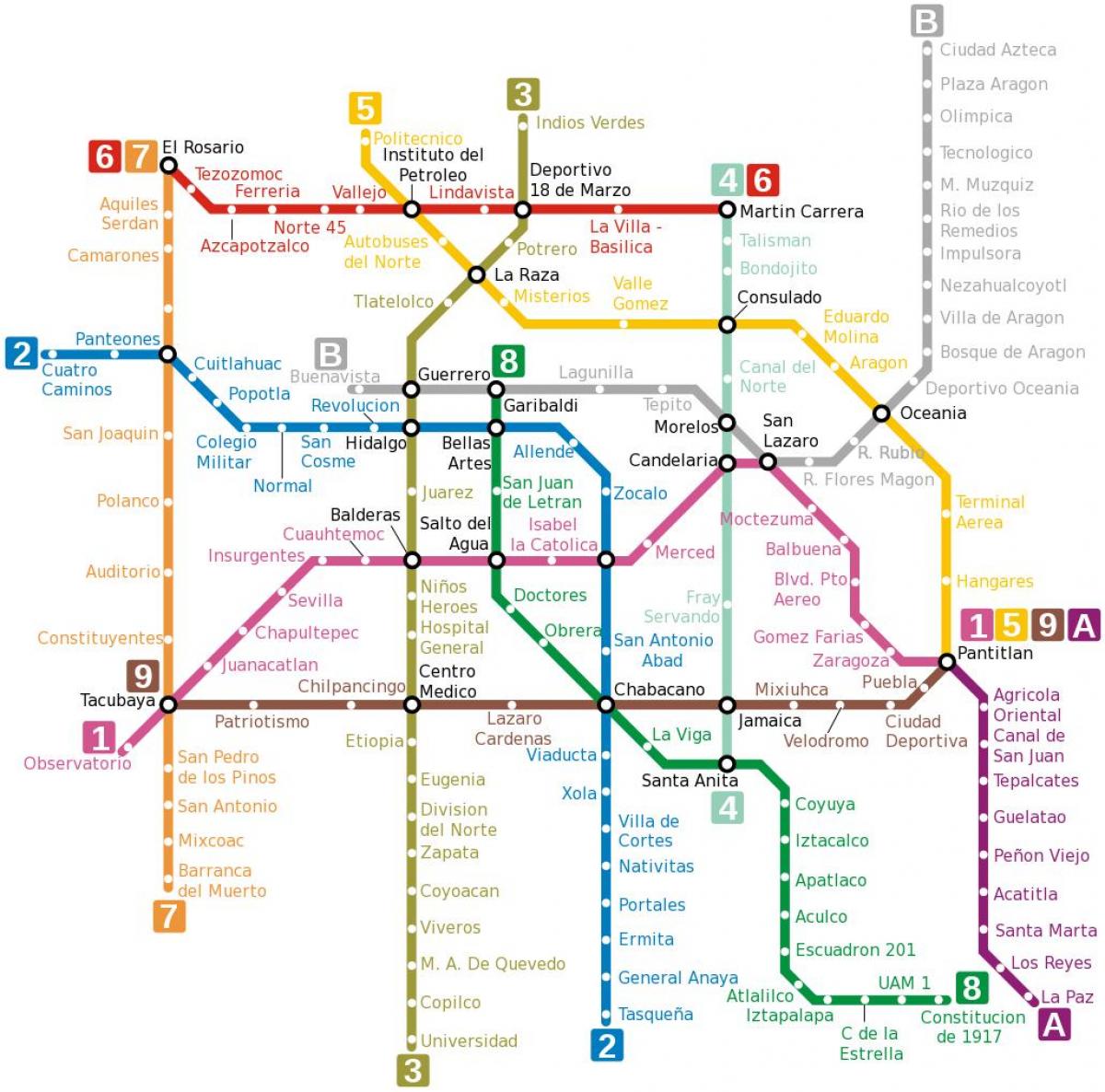 metro karte Meksika