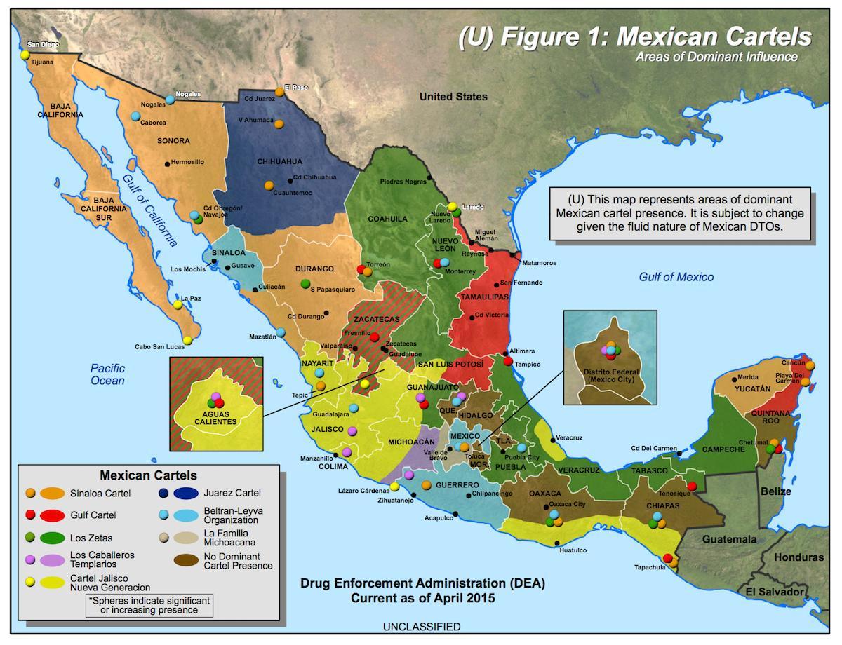 meksikāņu kartelis karte