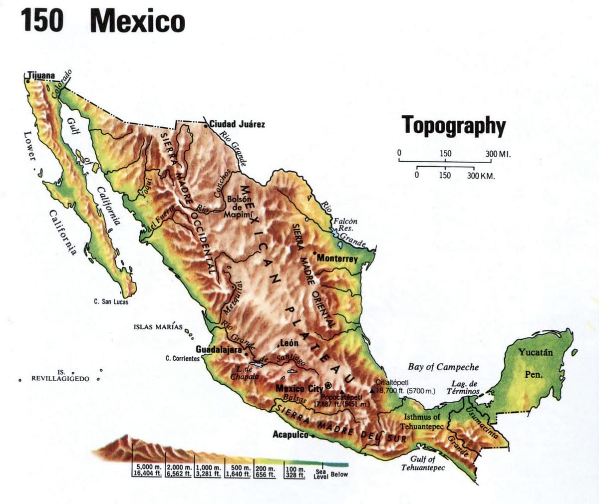 Meksika topogrāfisko karšu