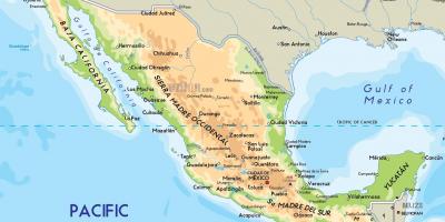 Meksika karte fizisko