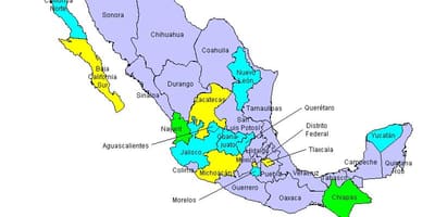 Karte Mexicos valstīm