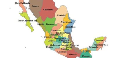 Kartes Meksikas provinces